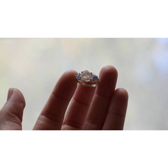 alternative raw diamond engagement ring raw crystal size 4 5 6 7 8 8 9 10 11 12 - Picture 4 of 6